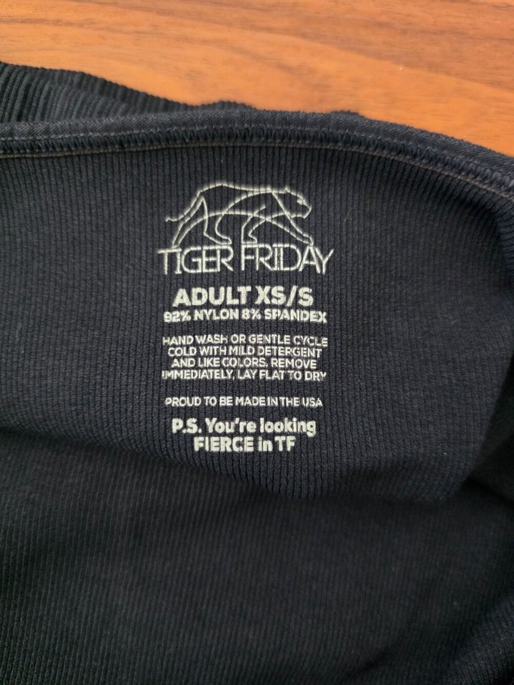 Tiger Friday Dancewear Black Ribbed Crop Tank Top Adult XS/S - Made In USA - Picture 4 of 6